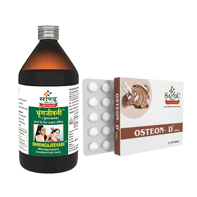 Sandu Bhringajeevani (450 ml) & Sandu Osteon D (60 Tabs)